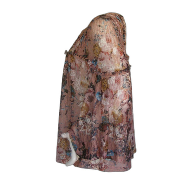 ANTHRO Akemi * Kin Top, L, Smocked, long Sleeve, Wide Neck, Floral, Pink… - Picture 11 of 14